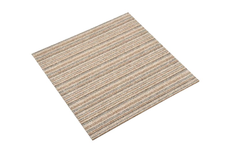 Tæppefliser 20 Stk. 5 M² 50X50 cm Stribet Beige - Beige - Trappetrins tæpper