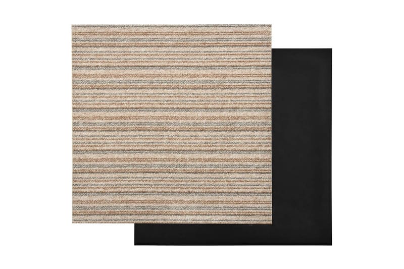 Tæppefliser 20 Stk. 5 M² 50X50 cm Stribet Beige - Beige - Trappetrins tæpper