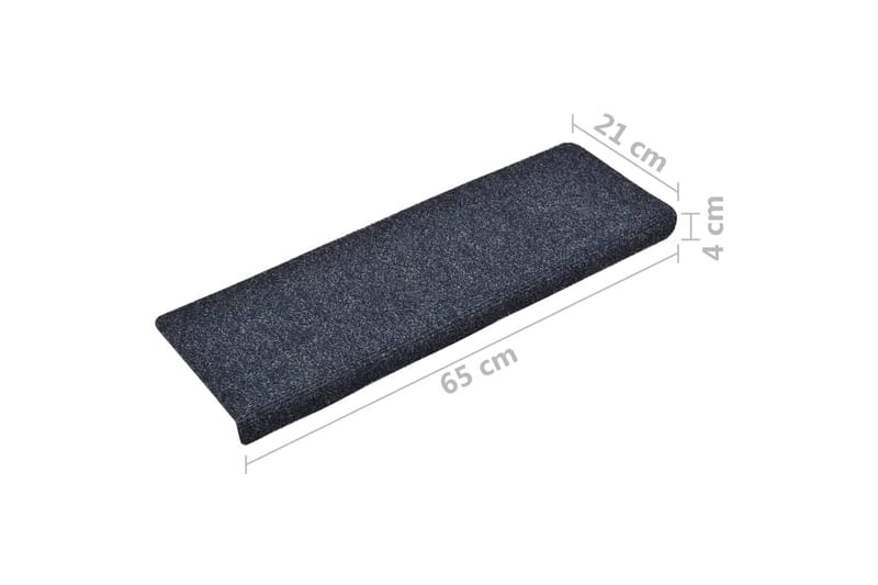 trappemåtter 10 stk. 65x25 cm tuftet antracitgrå - Antracit - Tekstiler - Tæpper - Specialmåtte - Trappetrins tæpper