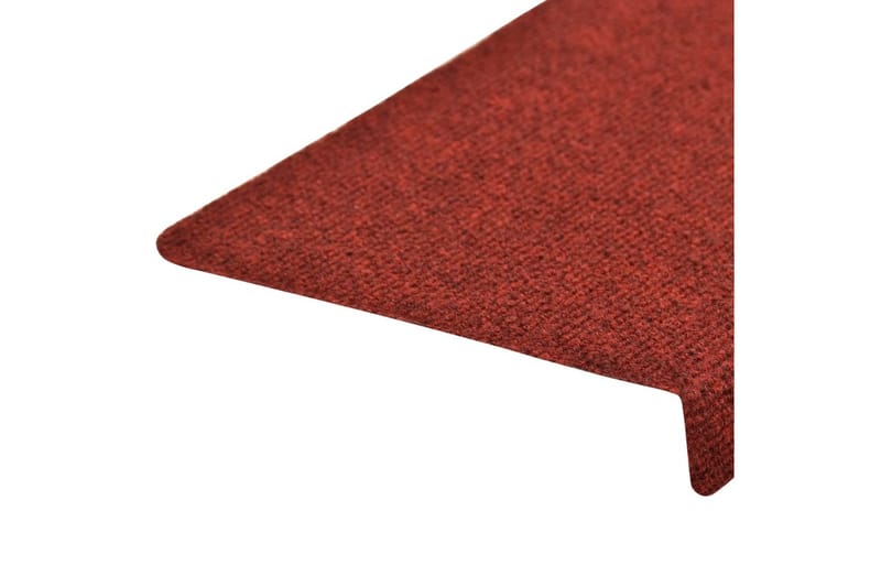 trappemåtter 10 stk. 65x25 cm tuftet bordeauxfarvet - Rød - Tekstiler - Tæpper - Specialmåtte - Trappetrins tæpper
