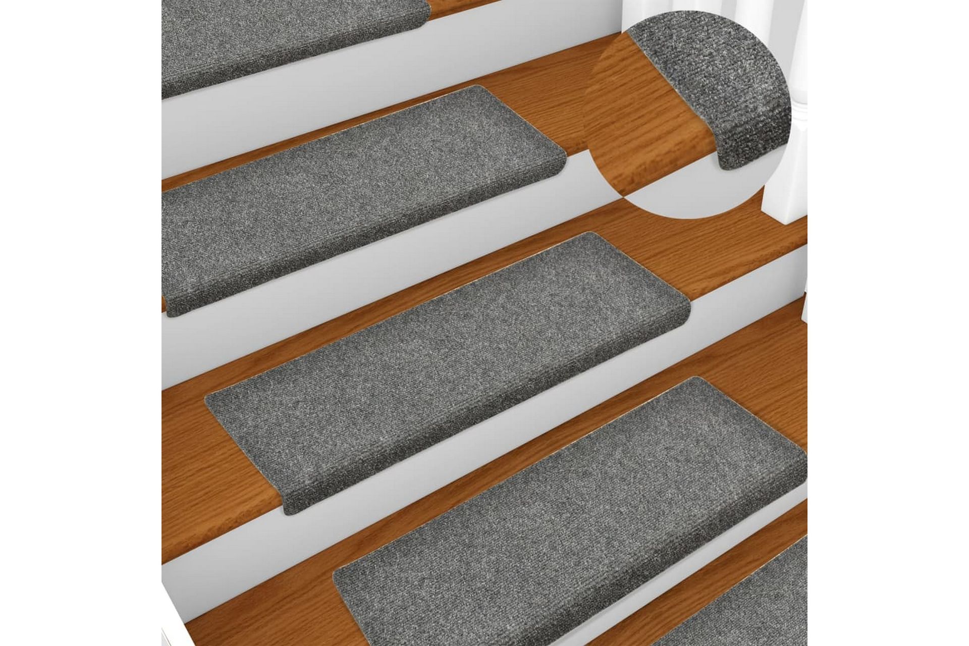 trappemåtter 10 stk. 65x25 cm tuftet - Grå - Tekstiler - Tæpper - Specialmåtte - Trappetrins tæpper