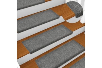 trappemåtter 10 stk. 65x25 cm tuftet - Grå - Tekstiler - Tæpper - Specialmåtte - Trappetrins tæpper