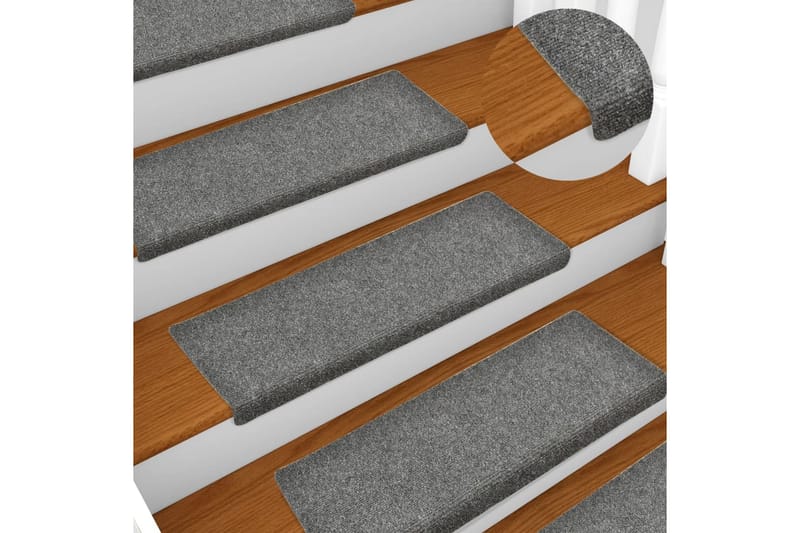 trappemåtter 10 stk. 65x25 cm tuftet - Grå - Tekstiler - Tæpper - Specialmåtte - Trappetrins tæpper