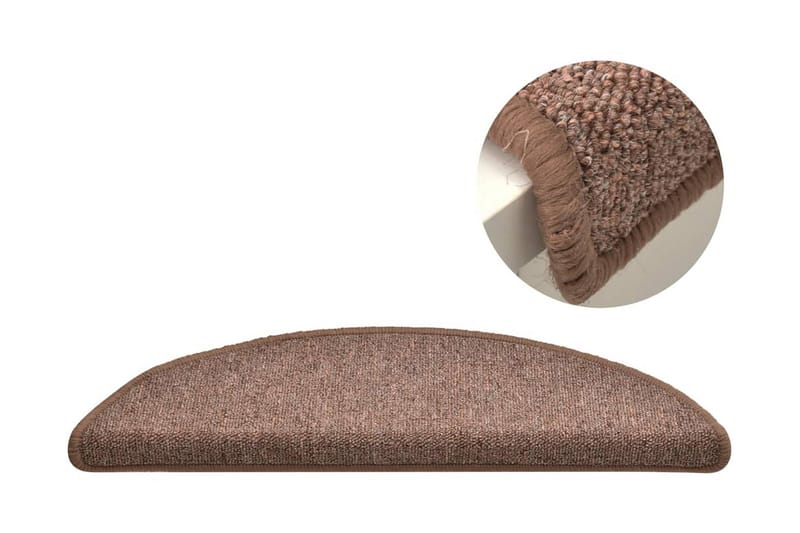 Trappemåtter 15 Stk. 56X17X3 cm Brun - Brun - Tekstiler - Tæpper - Specialmåtte - Trappetrins tæpper