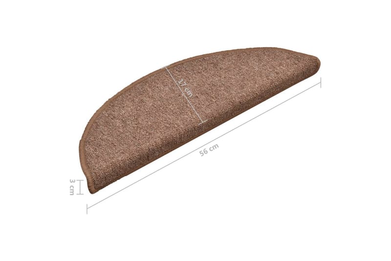 Trappemåtter 15 Stk. 56X17X3 cm Brun - Brun - Tekstiler - Tæpper - Specialmåtte - Trappetrins tæpper