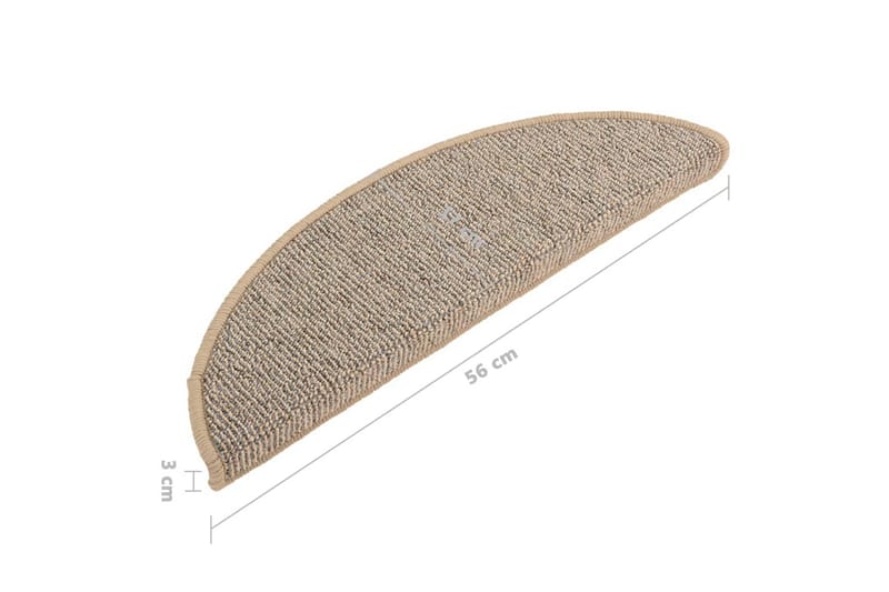 trappemåtter 15 stk. 56x17x3 cm brun - Brun - Tekstiler - Tæpper - Specialmåtte - Trappetrins tæpper