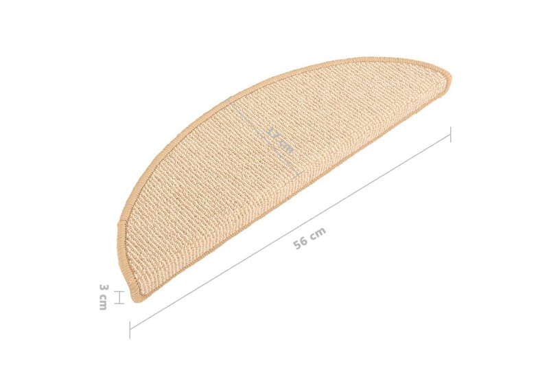 trappemåtter 15 stk. 56x17x3 cm cremefarvet - Creme - Tekstiler - Tæpper - Specialmåtte - Trappetrins tæpper