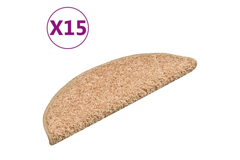 Trappemåtter 15 Stk. 56X17X3 cm Guldfarvet - Guld - Tekstiler - Tæpper - Specialmåtte - Trappetrins tæpper
