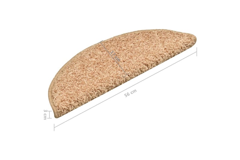 Trappemåtter 15 Stk. 56X17X3 cm Guldfarvet - Guld - Tekstiler - Tæpper - Specialmåtte - Trappetrins tæpper