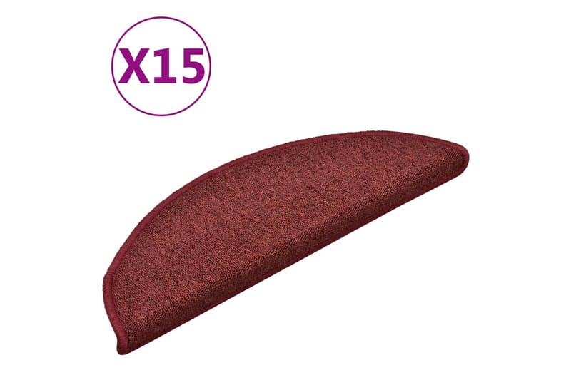 Trappemåtter 15 Stk. 56X17X3 cm Rød - Rød - Tekstiler - Tæpper - Specialmåtte - Trappetrins tæpper