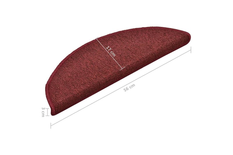 Trappemåtter 15 Stk. 56X17X3 cm Rød - Rød - Tekstiler - Tæpper - Specialmåtte - Trappetrins tæpper