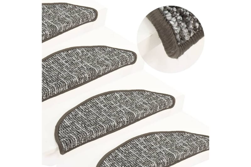 trappemåtter 15 stk. 56x20 cm Antracitgrå - Antracit - Tekstiler - Tæpper - Specialmåtte - Trappetrins tæpper