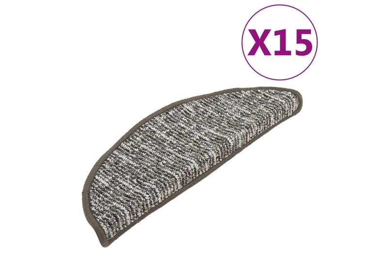 trappemåtter 15 stk. 56x20 cm Antracitgrå - Antracit - Tekstiler - Tæpper - Specialmåtte - Trappetrins tæpper