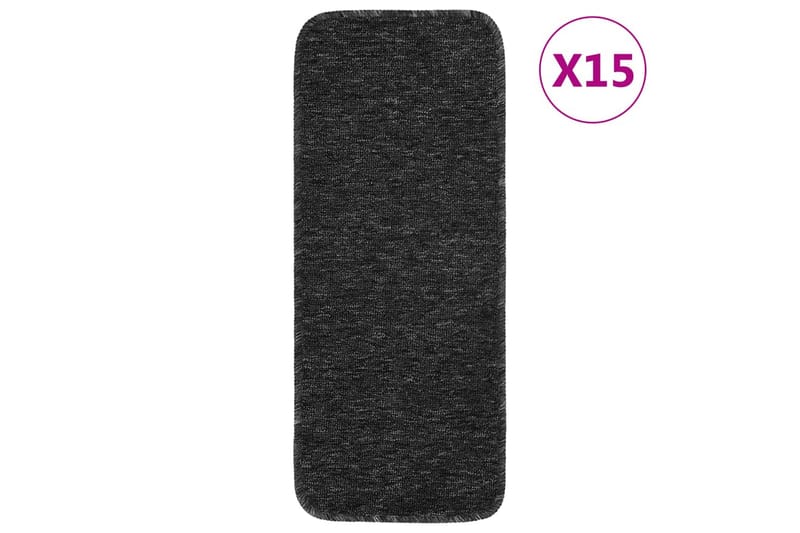 trappemåtter 15 stk. 60x25 cm skridsikker antracitgrå - Antracit - Tekstiler - Tæpper - Specialmåtte - Trappetrins tæpper