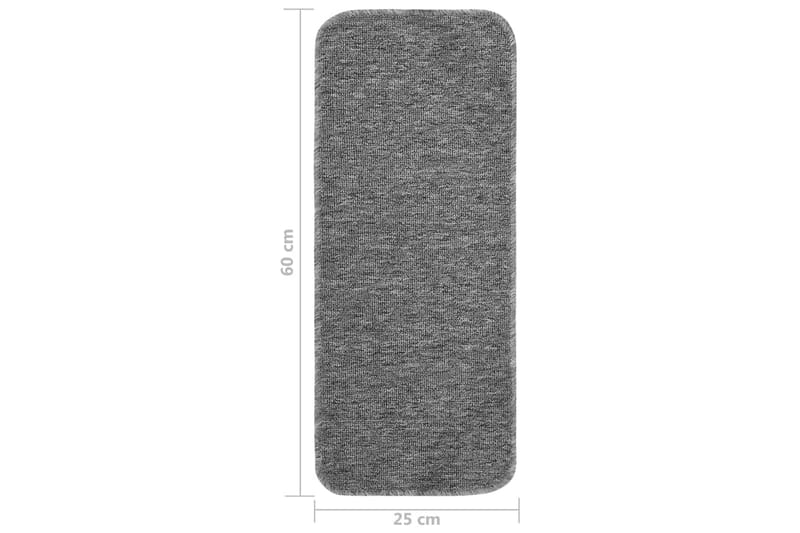 trappemåtter 15 stk. 60x25 cm skridsikker grå - Grå - Tekstiler - Tæpper - Specialmåtte - Trappetrins tæpper