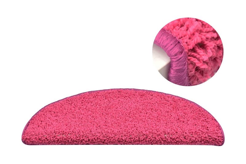 Trappemåtter 15 Stk. 65X21X4 cm Lyserød - Lyserød - Tekstiler - Tæpper - Specialmåtte - Trappetrins t�æpper