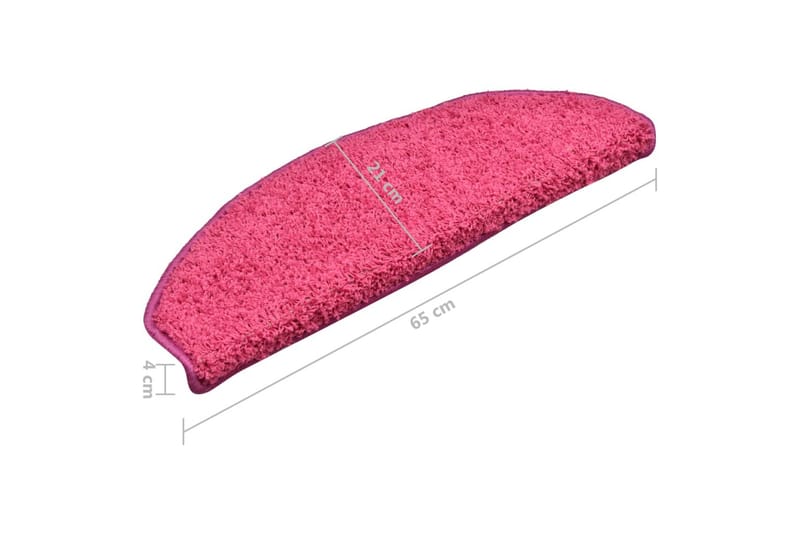 Trappemåtter 15 Stk. 65X21X4 cm Lyserød - Lyserød - Tekstiler - Tæpper - Specialmåtte - Trappetrins tæpper