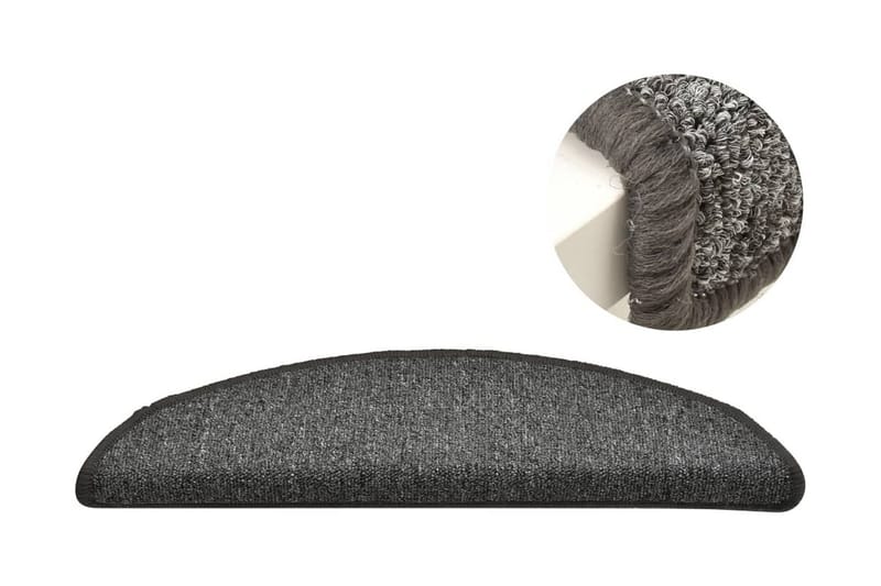 Trappemåtter 15 Stk. 65X24X4 cm Mørkegrå - Grå - Tekstiler - Tæpper - Specialmåtte - Trappetrins tæpper