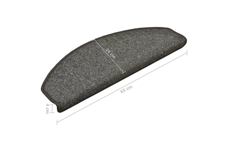 Trappemåtter 15 Stk. 65X24X4 cm Mørkegrå - Grå - Tekstiler - Tæpper - Specialmåtte - Trappetrins tæpper