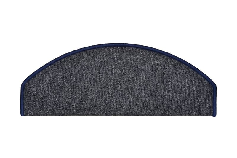 Trappemåtter 15 Stk. 65X24X4 cm Mørkegrå Og Blå - Grå - Tekstiler - Tæpper - Specialmåtte - Trappetrins tæpper