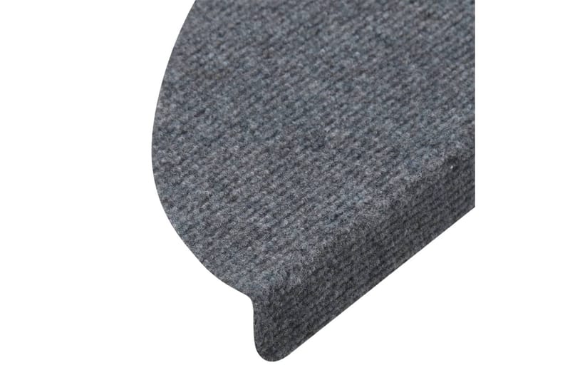 trappemåtter 15 stk. 65x26 cm selvklæbende grå - Grå - Trappetrins tæpper