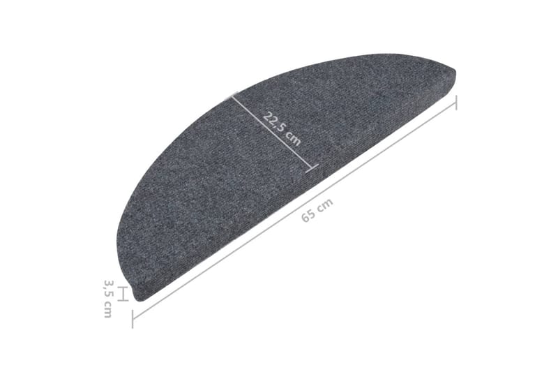 trappemåtter 15 stk. 65x26 cm selvklæbende grå - Grå - Tekstiler - Tæpper - Specialmåtte - Trappetrins tæpper