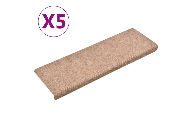 trappemåtter 5 stk. 65x25 cm tuftet brun - Brun - Tekstiler - Tæpper - Specialmåtte - Trappetrins tæpper