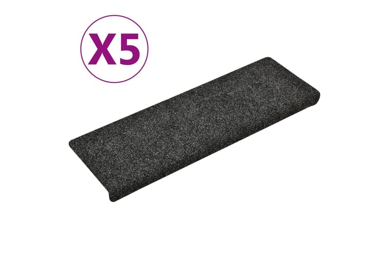 trappemåtter 5 stk. 65x25 cm tuftet grå - Grå - Tekstiler - Tæpper - Specialmåtte - Trappetrins tæpper