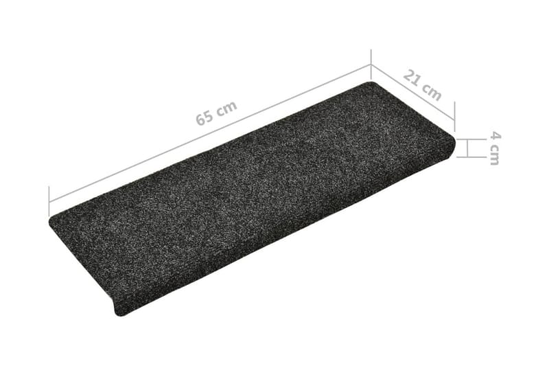 trappemåtter 5 stk. 65x25 cm tuftet grå - Grå - Tekstiler - Tæpper - Specialmåtte - Trappetrins tæpper