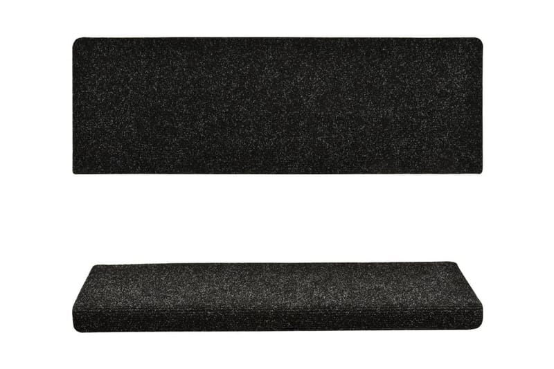 trappemåtter 5 stk. 65x25 cm tuftet sort - Sort - Tekstiler - Tæpper - Specialmåtte - Trappetrins tæpper