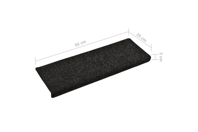 trappemåtter 5 stk. 65x25 cm tuftet sort - Sort - Tekstiler - Tæpper - Specialmåtte - Trappetrins tæpper