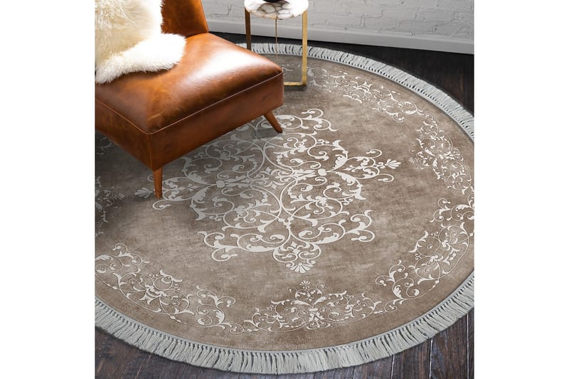 Alanur Home Tæppe 160x160 cm - Beige - Tekstiler - Tæpper - Moderne tæppe - Wiltontæpper