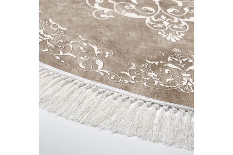 Alanur Home Tæppe 180 cm Rund - Beige - Tekstiler - Tæpper - Moderne tæppe - Wiltontæpper