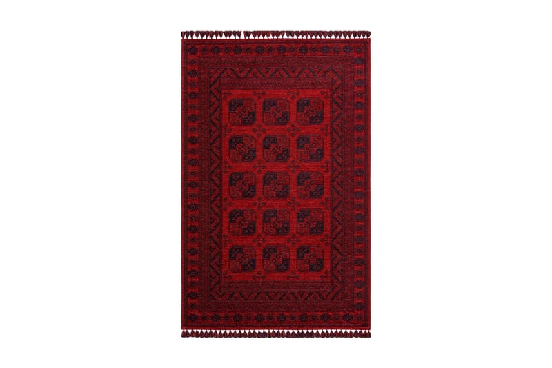 Eko Hali Tæppe 160x230 cm - Rød/Mørkeblå - Wiltontæpper - Mønstrede tæpper - Store tæpper