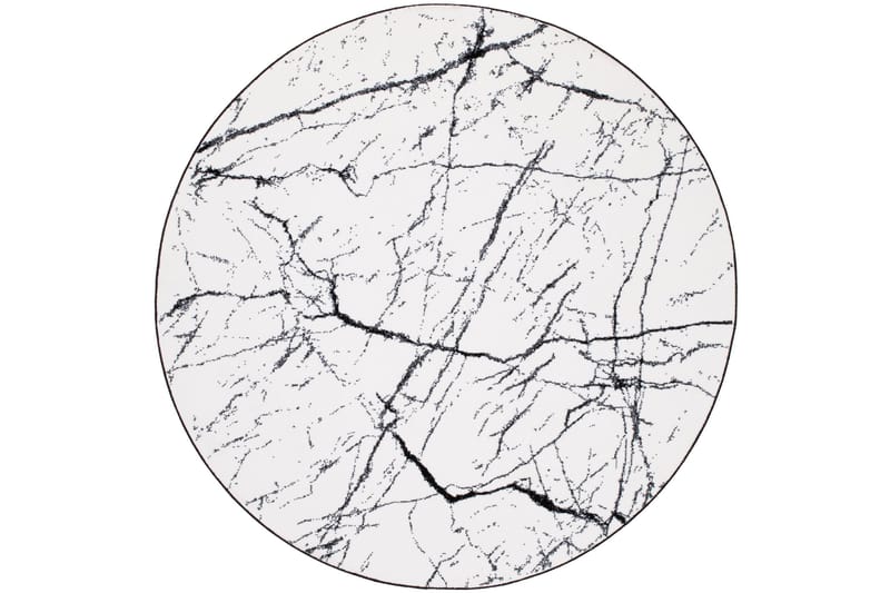 Eriswil Marble Tæppe 200 cm Rund - Hvid - Wiltontæpper - Mønstrede tæpper - Store tæpper