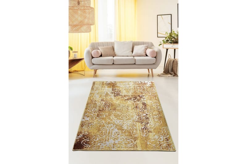Fabrony Tæppe 160x230 cm - Sennep/Velour - Tekstiler - Tæpper - Moderne tæppe - Wiltontæpper