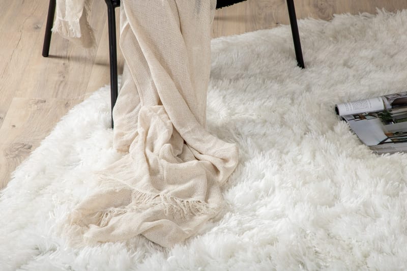 Grace Ryatæppe Rund 200 cm - Hvid - Tekstiler - Tæpper - Fladvævet tæppe