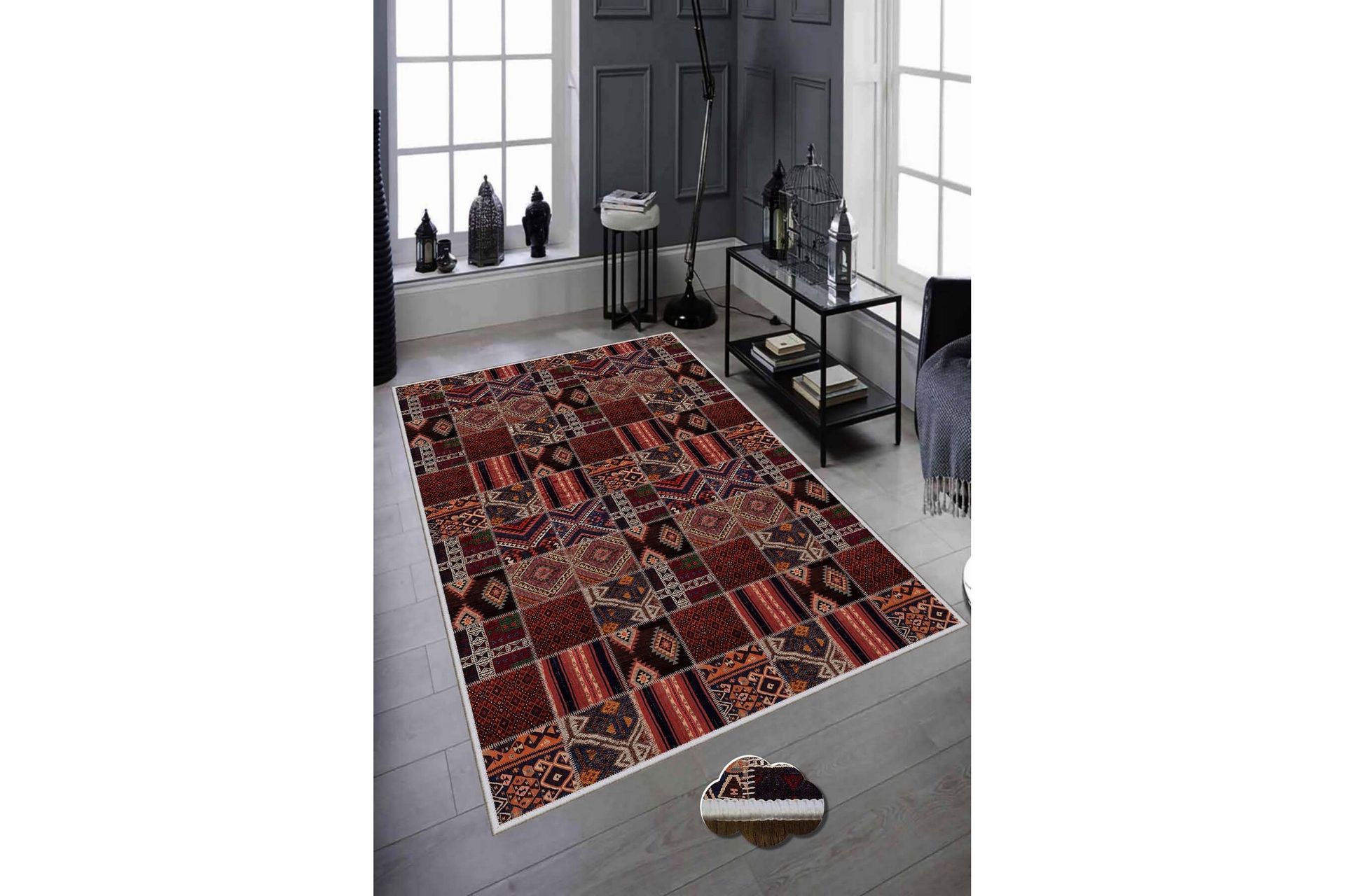 Homefesto Tæppe 160x230 cm - Multifarvet - Tekstiler - Tæpper - Moderne tæppe - Wiltontæpper