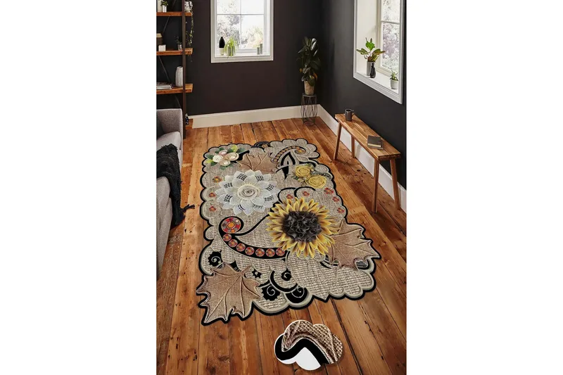 Homefesto Tæppe 160x230 cm - Multifarvet - Tekstiler - Tæpper - Moderne tæppe - Wiltontæpper