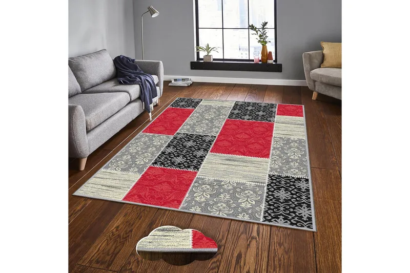 Homefesto Tæppe 160x230 cm - Multifarvet - Tekstiler - Tæpper - Moderne tæppe - Wiltontæpper