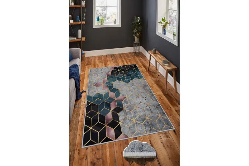 Homefesto Tæppe 180x280 cm - Multifarvet - Tekstiler - Tæpper - Moderne tæppe - Wiltontæpper