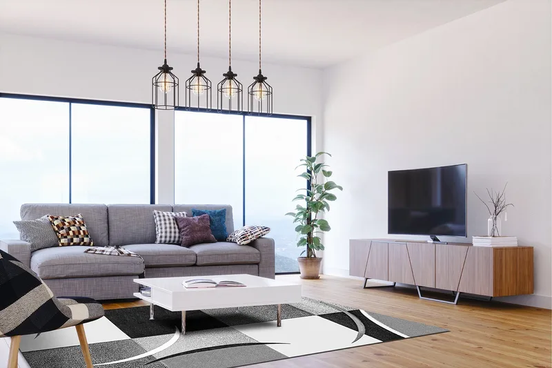 London Friezetæppe 200x290 - Sort - Tekstiler - Tæpper - Moderne tæppe - Wiltontæpper