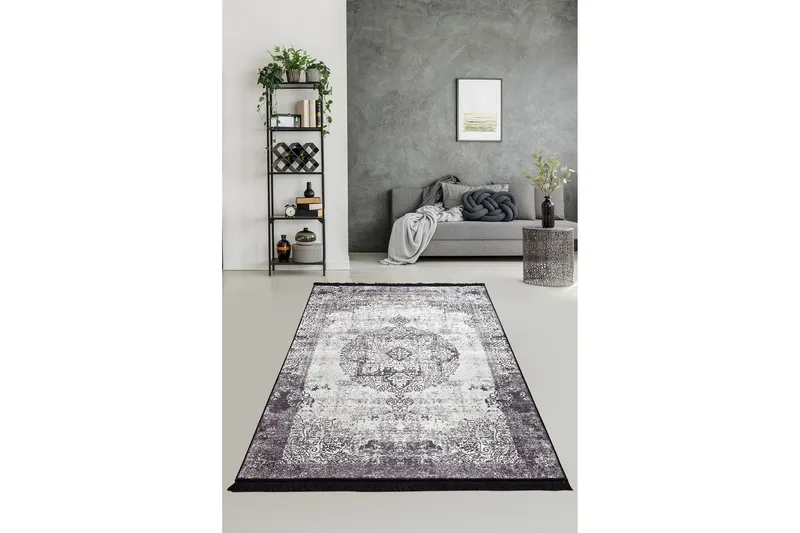 Mehana Tæppe 160x230 cm - Sort/Velour - Tekstiler - Tæpper - Moderne tæppe - Wiltontæpper