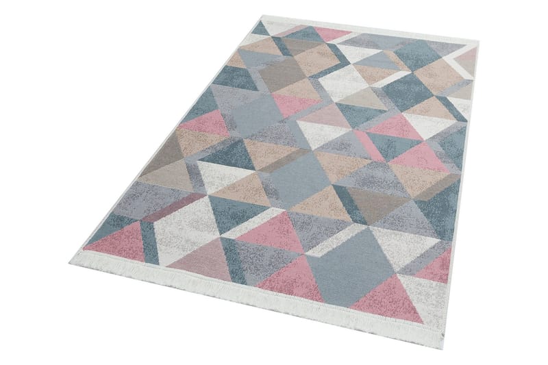 Mihriban Tæppe 160x230 cm - Blå/Lyserød/Beige/Grå/Bomuld - Tekstiler - Tæpper - Fladvævet tæppe