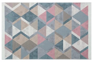 Mihriban Tæppe 160x230 cm - Blå/Lyserød/Beige/Grå/Bomuld - Tekstiler - Tæpper - Fladvævet tæppe