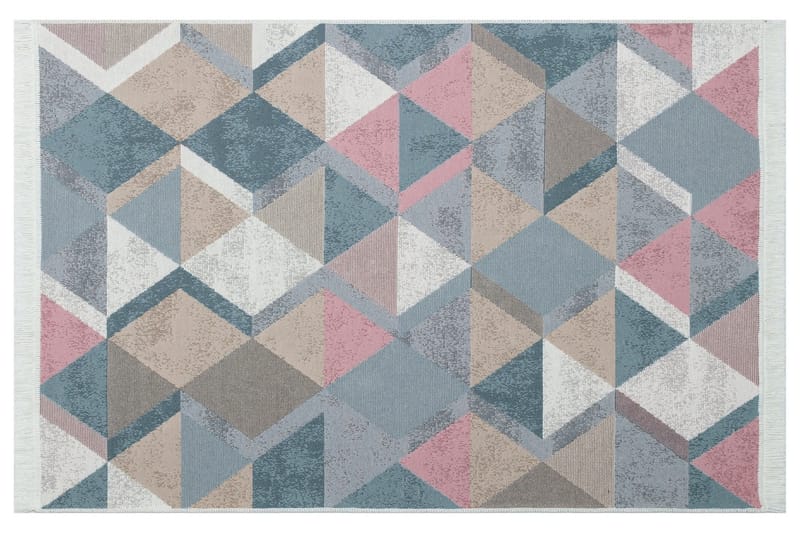 Mihriban Tæppe 160x230 cm - Blå/Lyserød/Beige/Grå/Bomuld - Tekstiler - Tæpper - Fladvævet tæppe