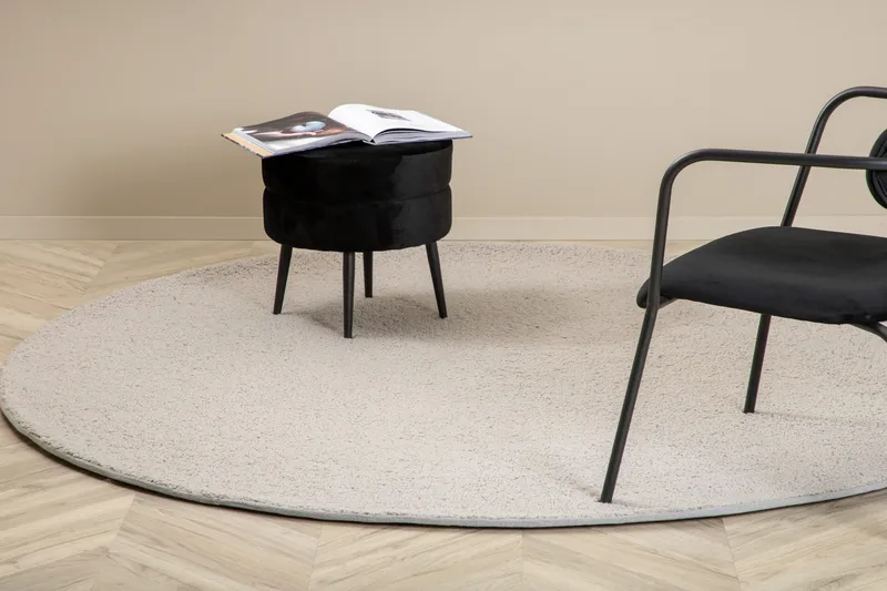 Teddy Ryatæppe Rund 200 cm, Grå