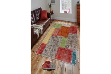 Tolunay Tæppe 160x230 cm - Flerfarvet - Tekstiler - Tæpper - Orientalske tæpper - Patchwork tæppe