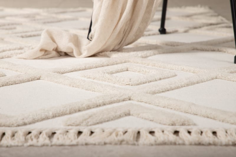 Towa Wiltontæppe 160x230 cm - Hvit - Tekstiler - Tæpper - Moderne tæppe - Wiltontæpper