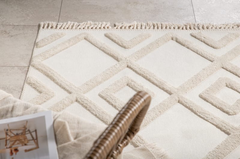 Towa Wiltontæppe 160x230 cm - Hvit - Tekstiler - Tæpper - Moderne tæppe - Wiltontæpper